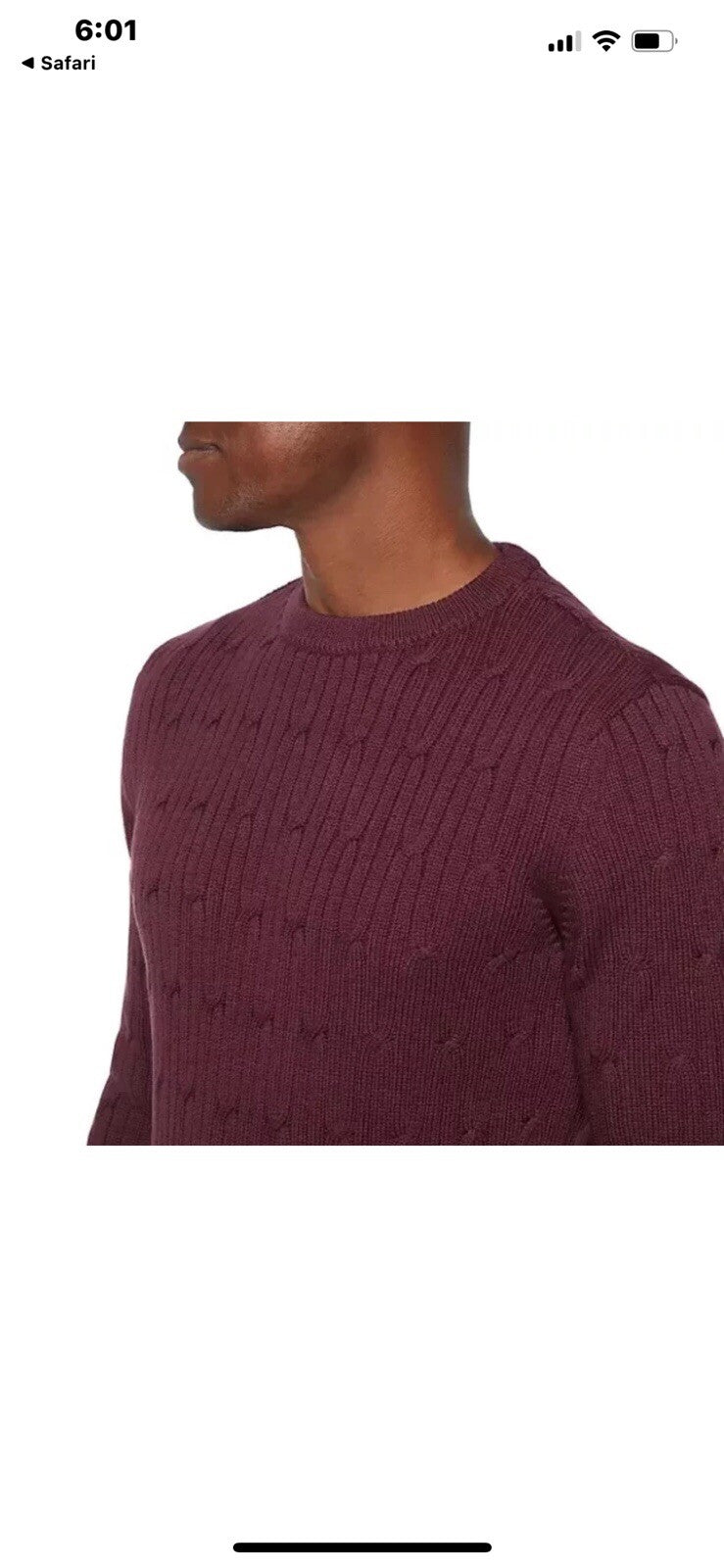 NEW-Express Men's Cable Knit Sweater Burgendy Red XXL