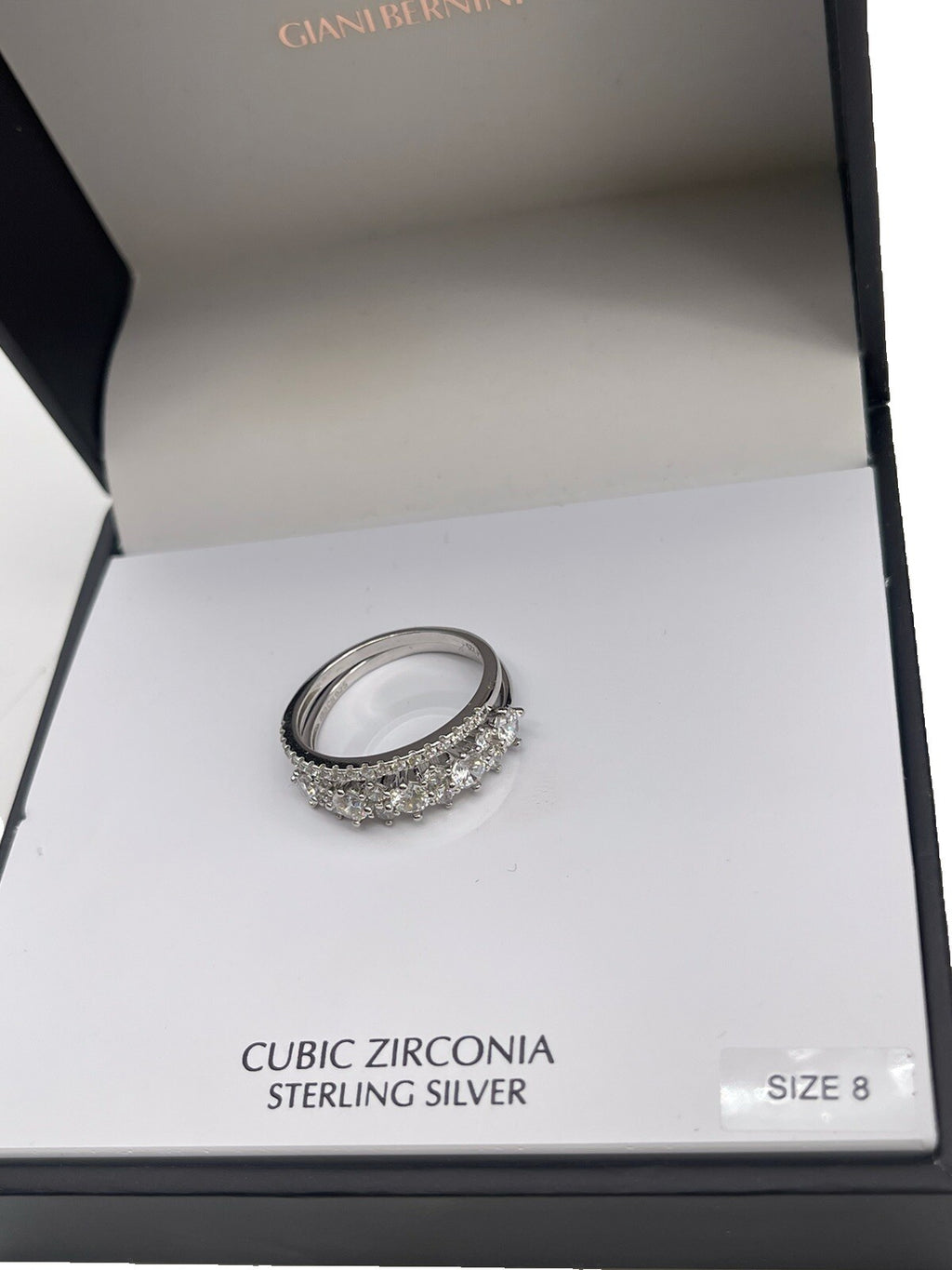 Giani Bernini Rings- Sterling Silver Cubic Zirconia Bands, Set of 2 Size 8