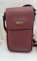 Guess Maxxe Chit Chat Phone Crossbody Burgundy 