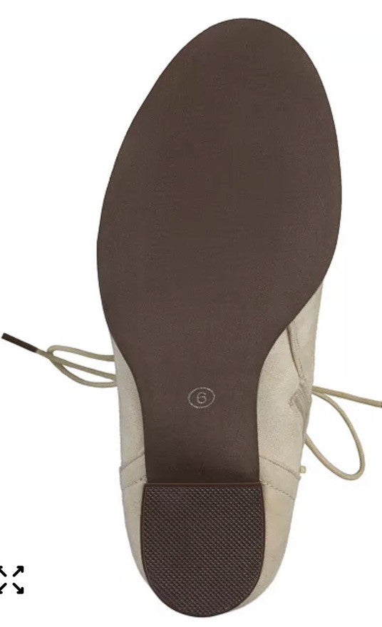 Journee Collection Women's Baylor Lace Up Stacked Heel Booties Bone 11