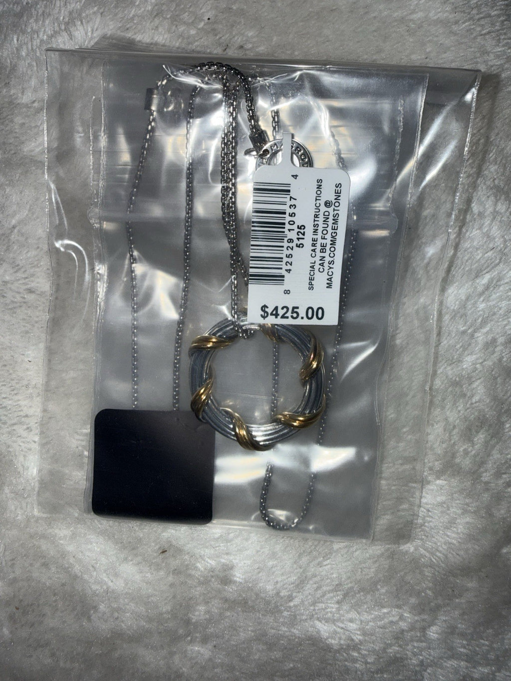 Peter Thomas Roth Two-Tone Circle 20" Pendant Necklace in Sterling Silver & 18k