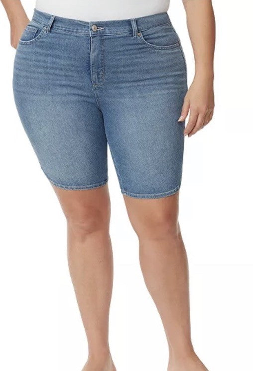 Gloria Vanderbilt Plus Size Amanda Bermuda Denim Shorts Arroyo 24W