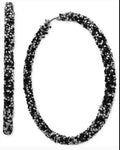 KARL LAGERFELD PARIS Silver-Tone Large Beaded Hoop Earrings, 2.47"
