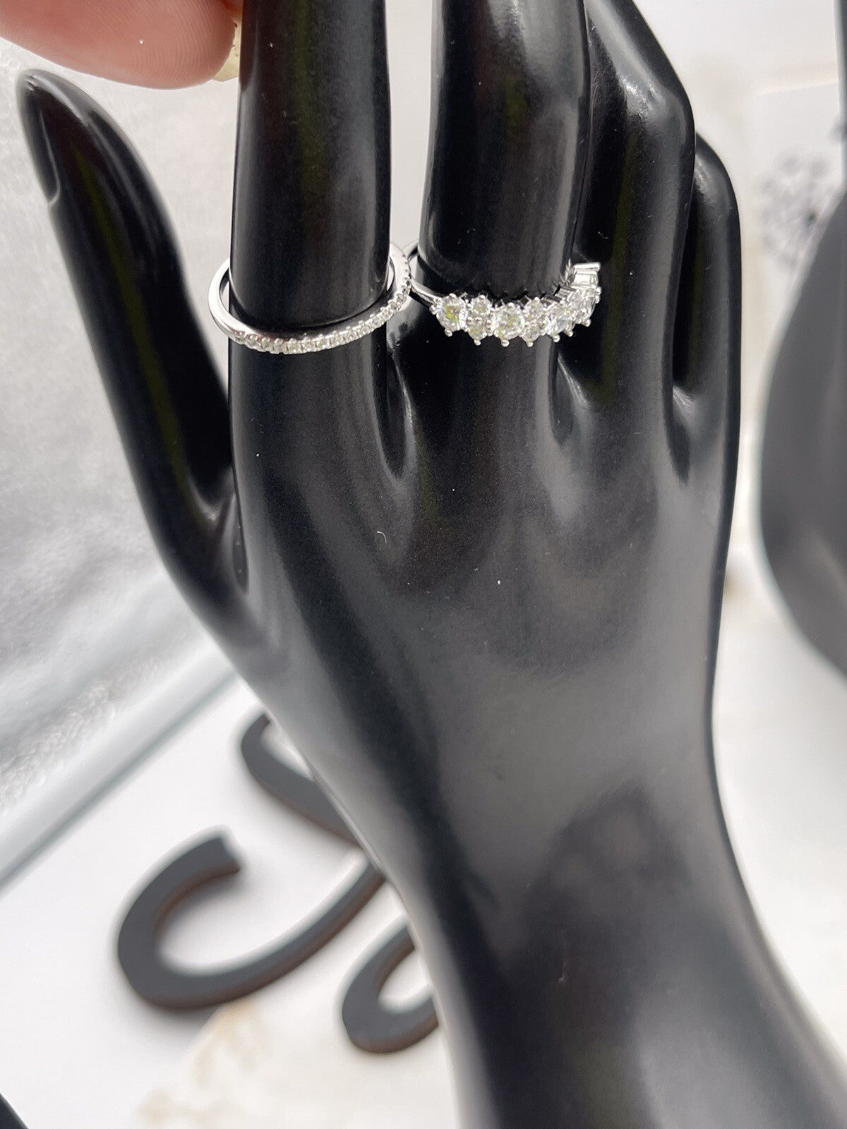 Giani Bernini Rings- Sterling Silver Cubic Zirconia Bands, Set of 2 Size 8