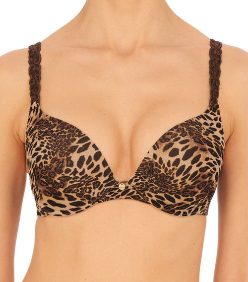 $72 Natori 32C  Bra  Pure Luxe Underwire Java Leopard Animal Print