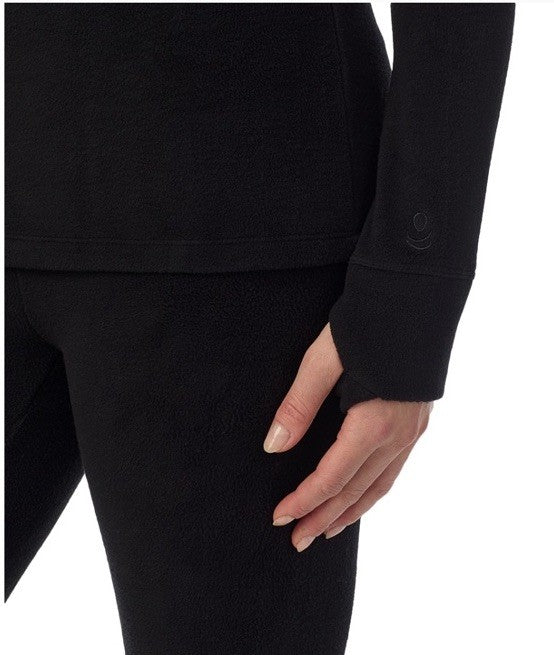 Cuddl Duds Fleecewear Half-Zip Hooded Top Black M