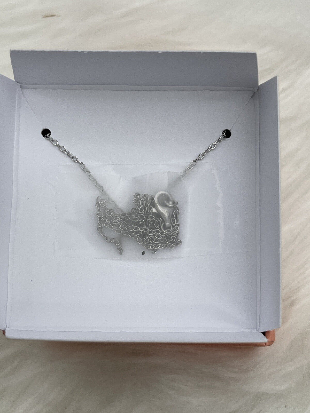 FAO SCHWARZ Sterling Silver Cross Necklace Boxed 18 Inch Small 