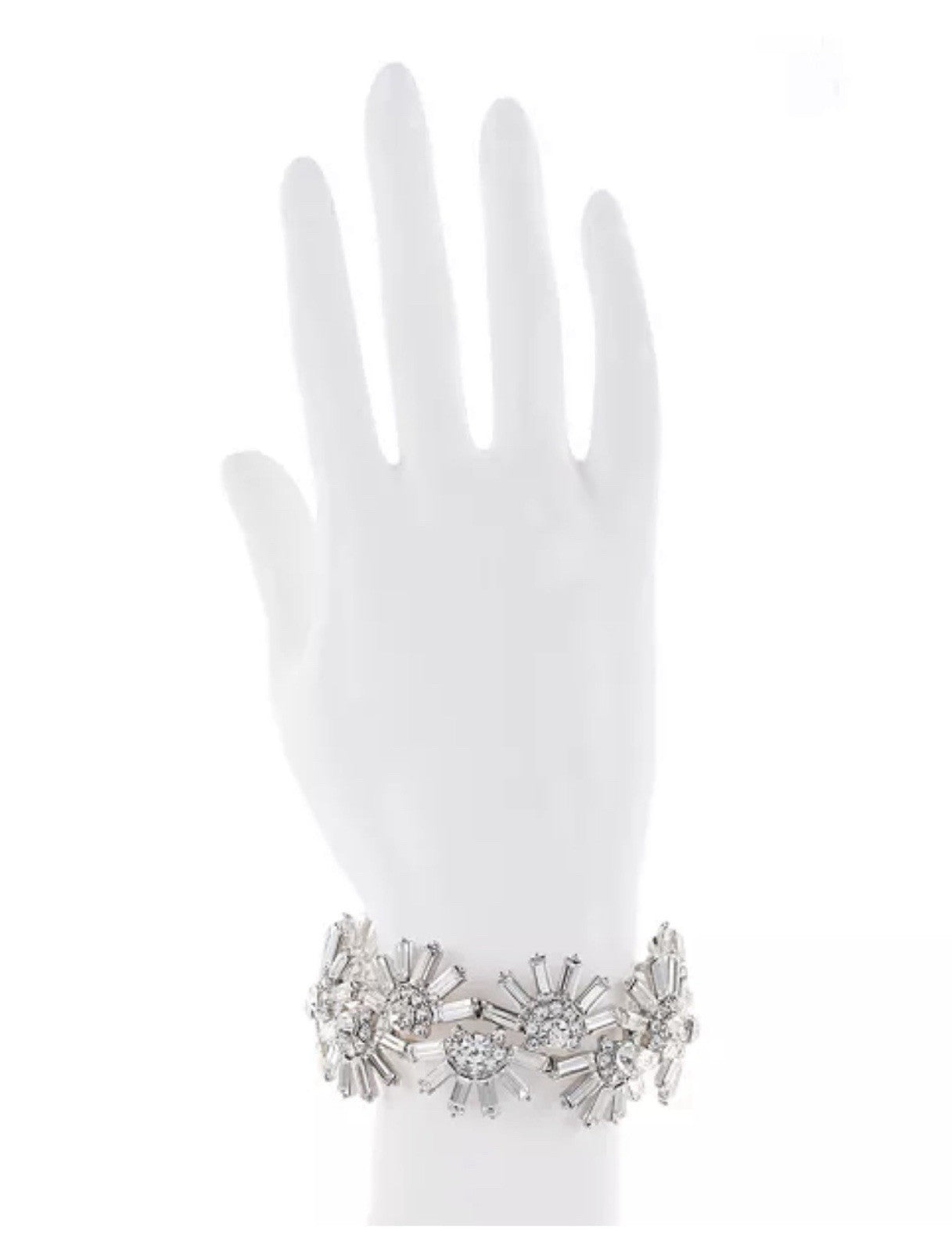 I.N.C. International ConceptsSilver-Tone Mixed Crystal Flower Stretch Bracelet