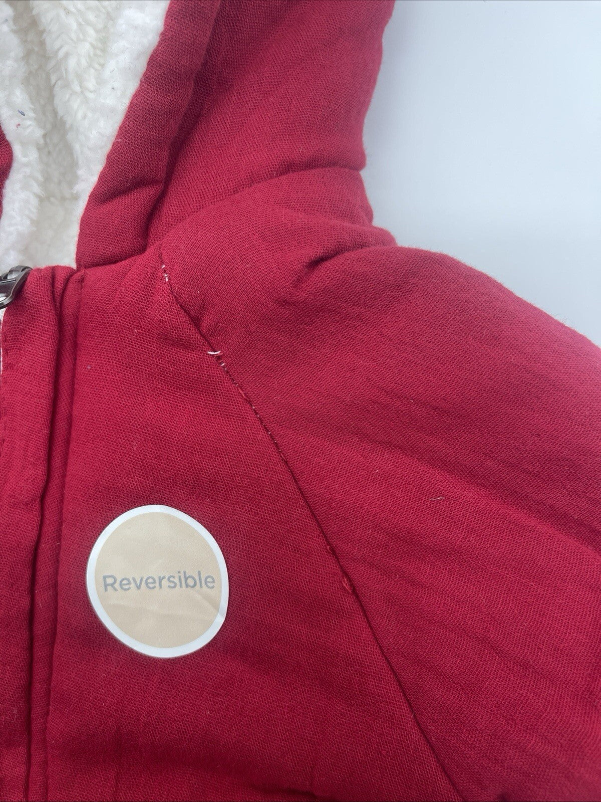 First Impressions Baby Girl Dark Ruby  Reversible Winter Coat - Size 3-6M