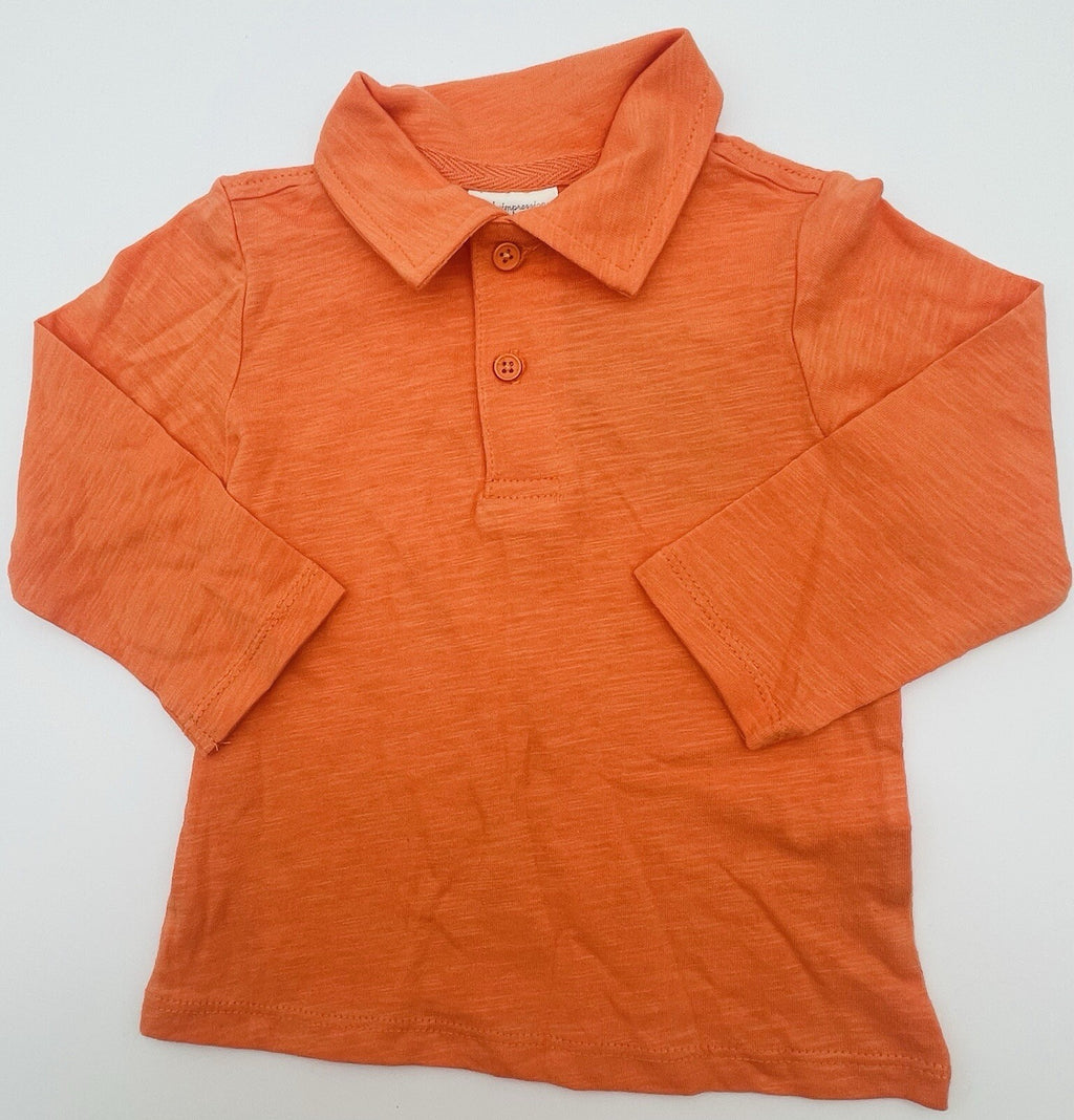 First Impressions Infant Boys Brings Him A Comfy Polo Shirt,Orange 12 Months