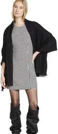 NEW Steve Madden Black Scarf from Macy's Fringe Tassel Minimalist Winter Warm 