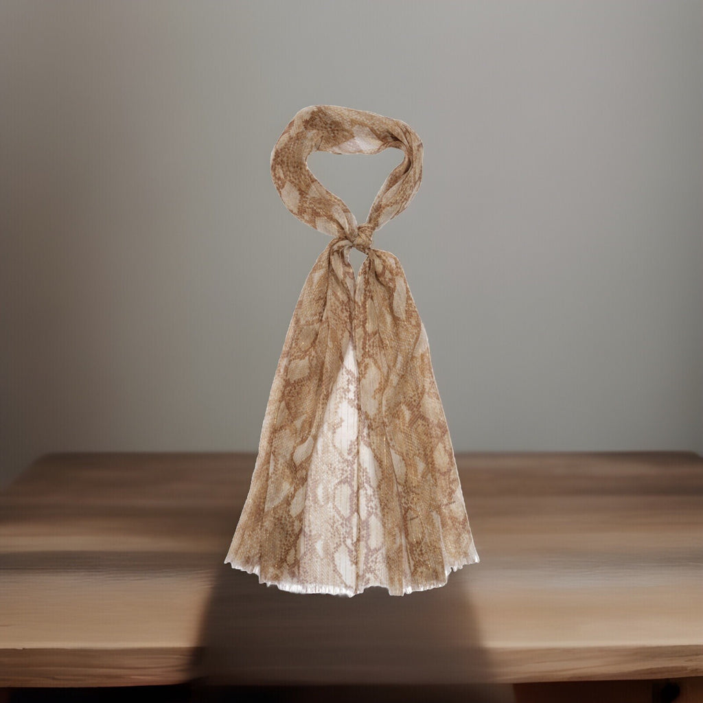 Lauren Ralph Lauren Python Skinny Scarf - Tan