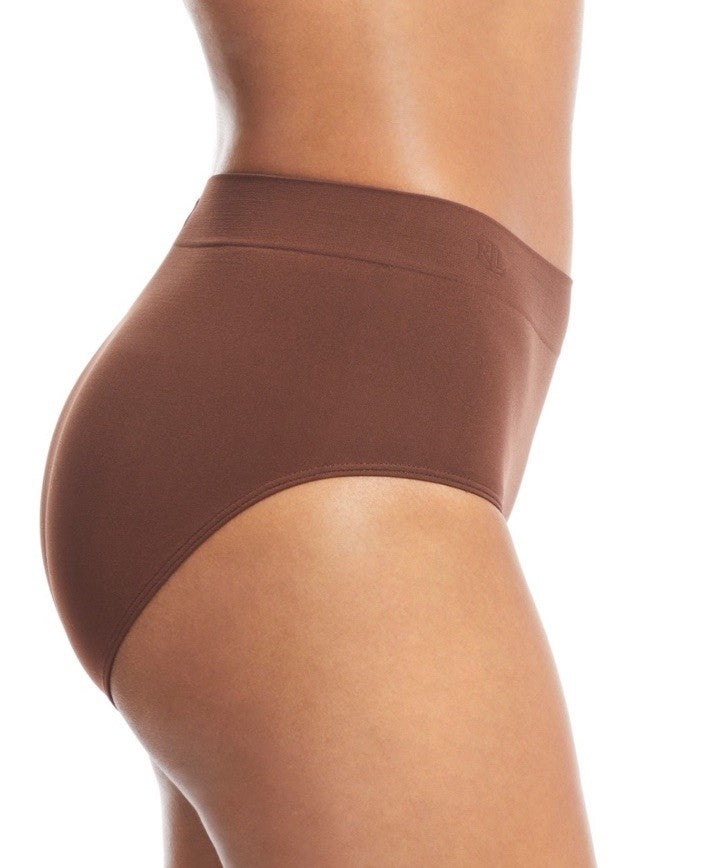 Lauren Ralph Lauren Women Seamless Stretch High Rise Brief Underwear S Espresso
