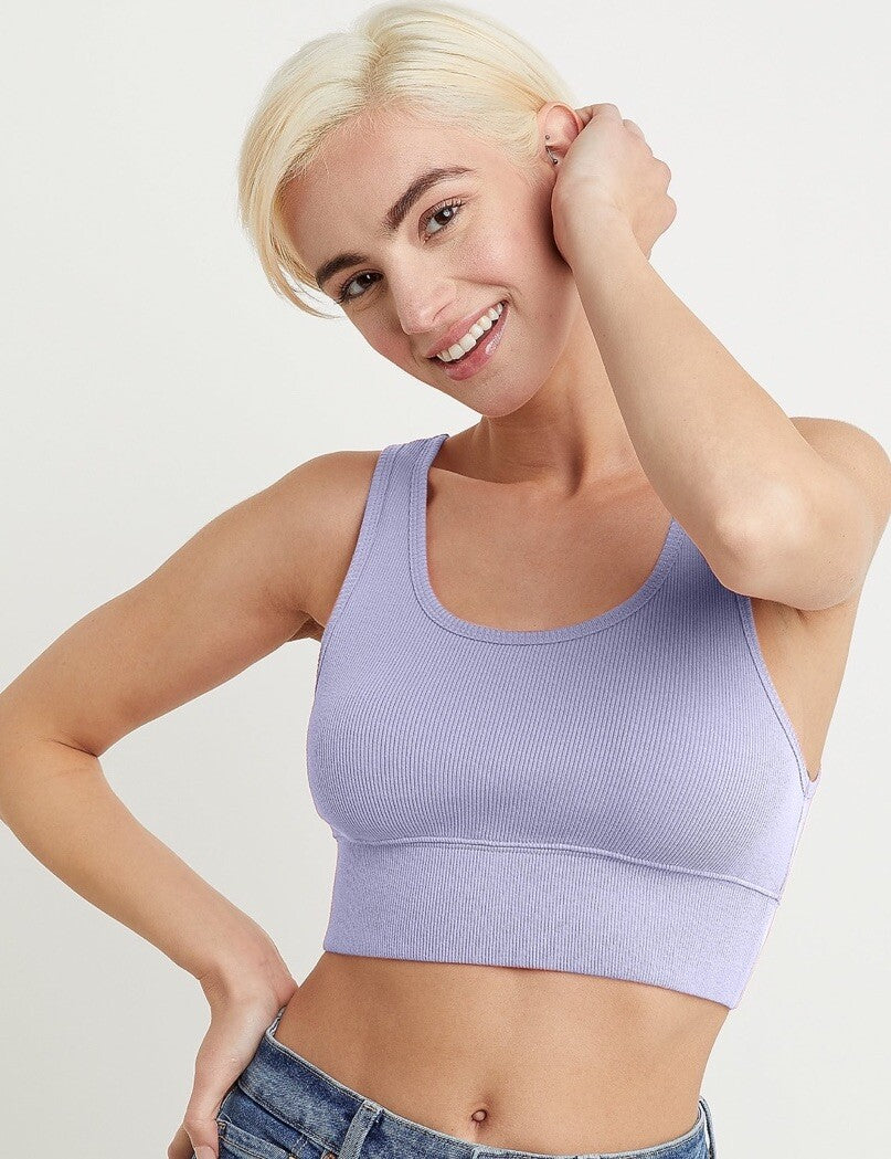 Women's Originals Cozywear Ribbed Longline Bralette OG116 Purple L