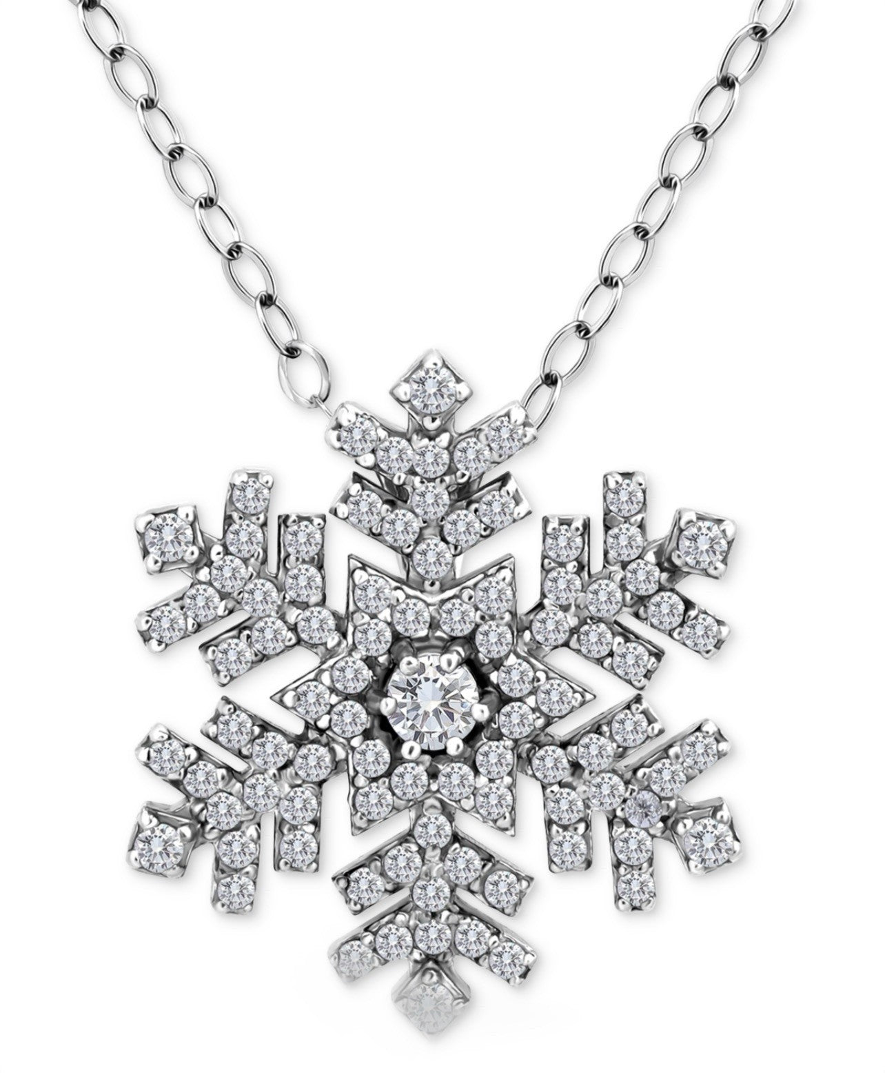 Giani BerniniCubic Zirconia Snowflake Pendant Necklace in Sterling Silver 16”+2”