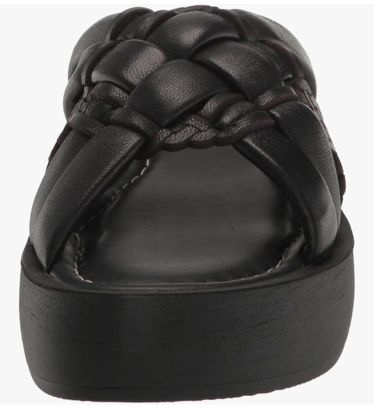 Bella Vita Women Ned-Italy Platform Leather Slide Sandals 5M Black