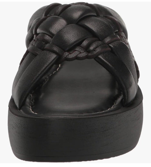 Bella Vita Women Ned-Italy Platform Leather Slide Sandals 5M Black
