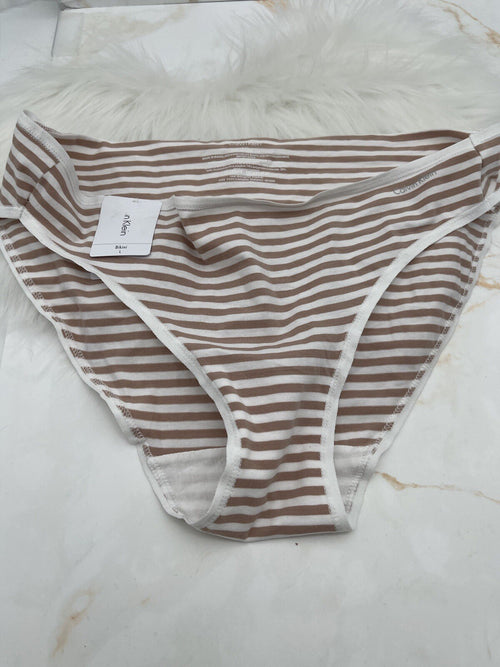 Calvin Klein Women’s Intimate Panty XL Strips Tan Large
