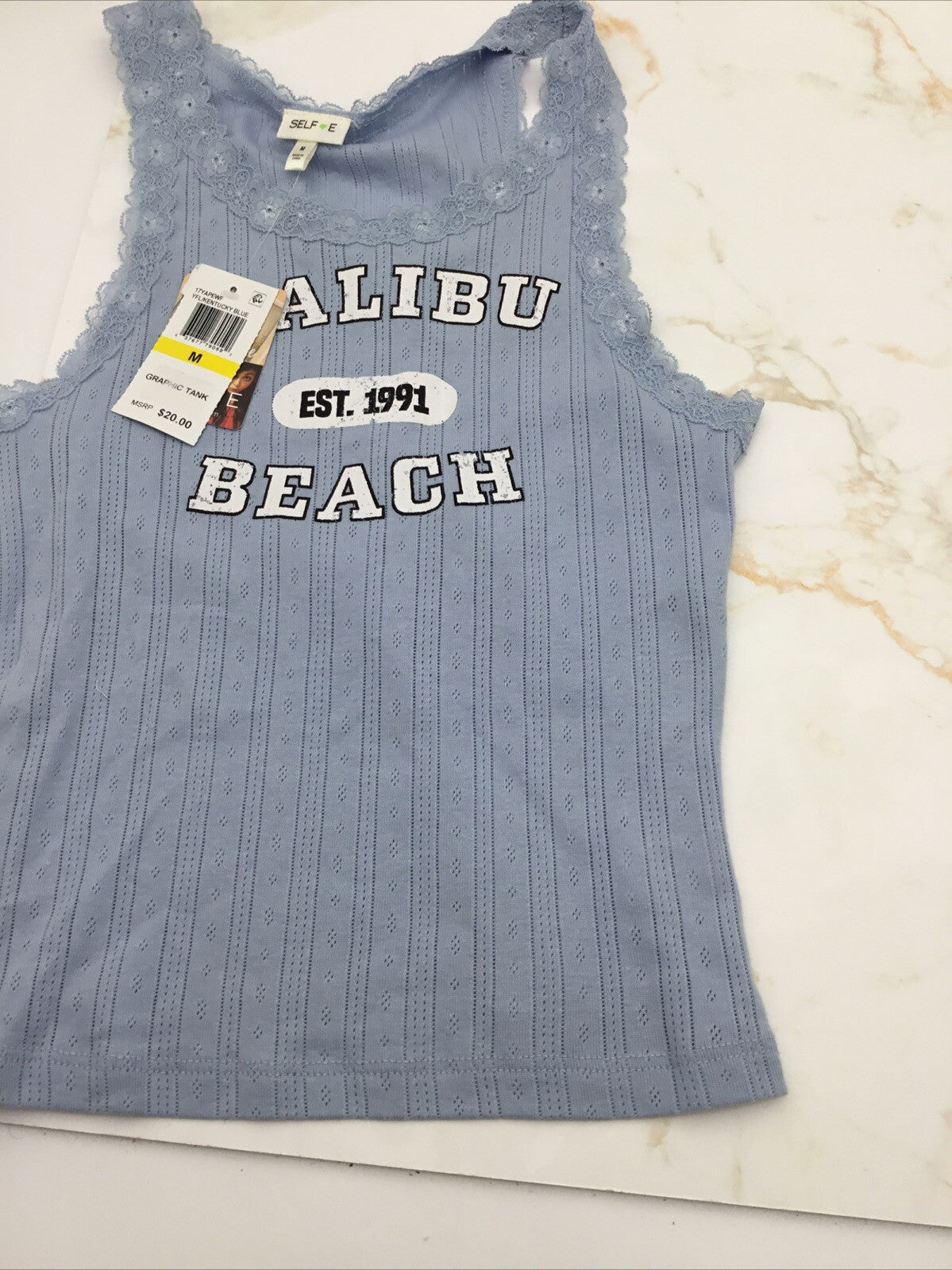 Self Esteem Juniors' Malibu Beach Scoop-Neck Tank - Kentucky Blue Size M