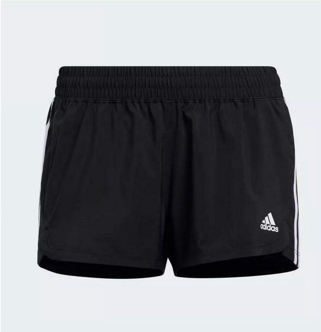 Adidas Pacer Shorts Women's Black/White Size XXL 3 Stripe Knit Polyester Gym