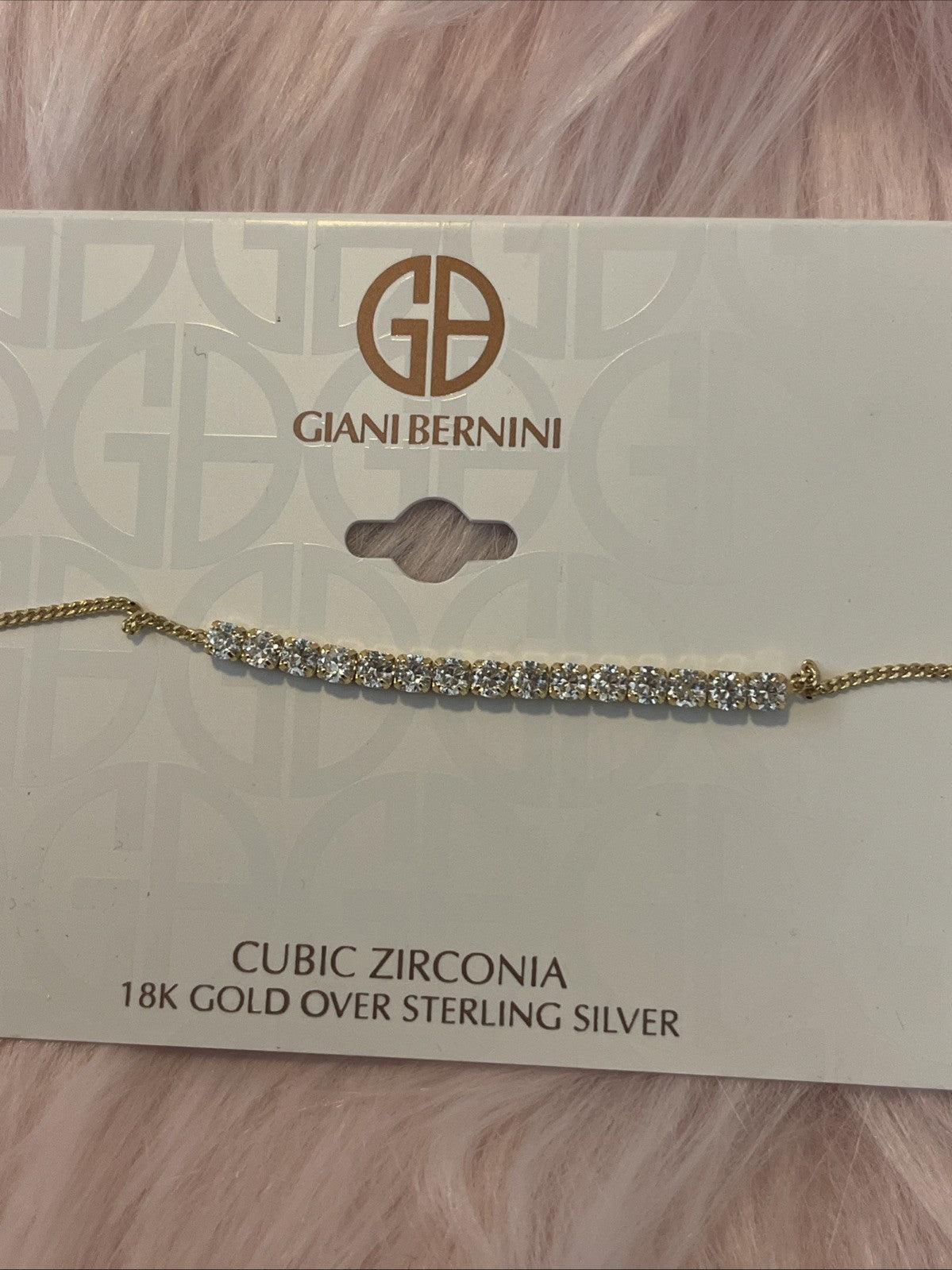 Giani Bernini Cubic Zirconia Linear Ankle Bracelet, Created for Macy's - GOLD
