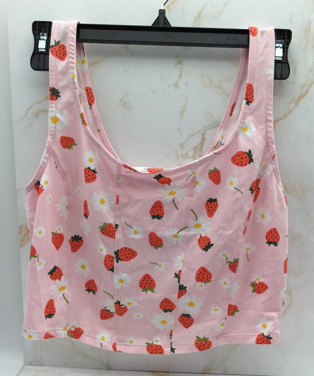 Grayson Threads, the Label Juniors' Cropped Strawberry-Print Top - Pin Large