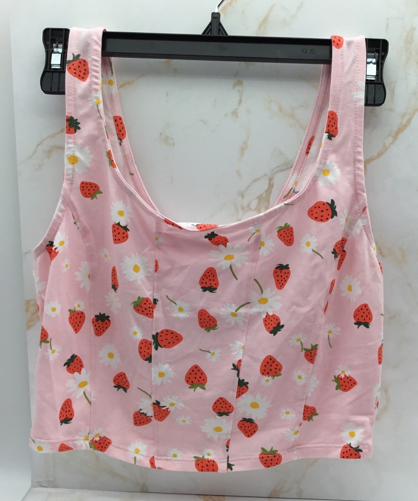 Grayson Threads, the Label Juniors' Cropped Strawberry-Print Top - Pin Large
