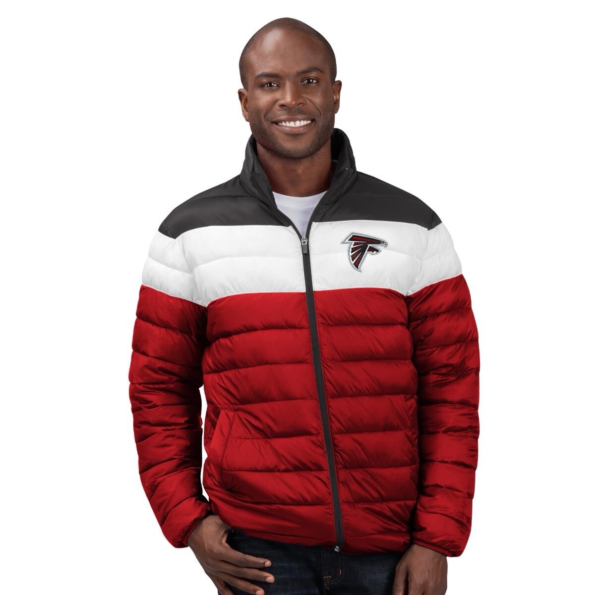 Officially  NFL Men's Cold Front Quilted Puffer Jacket by Glll  Atlanta Falcón