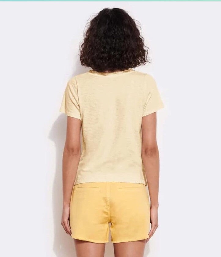 Hippie Rose Yellow Short Sleeve Twisted TEE Small 