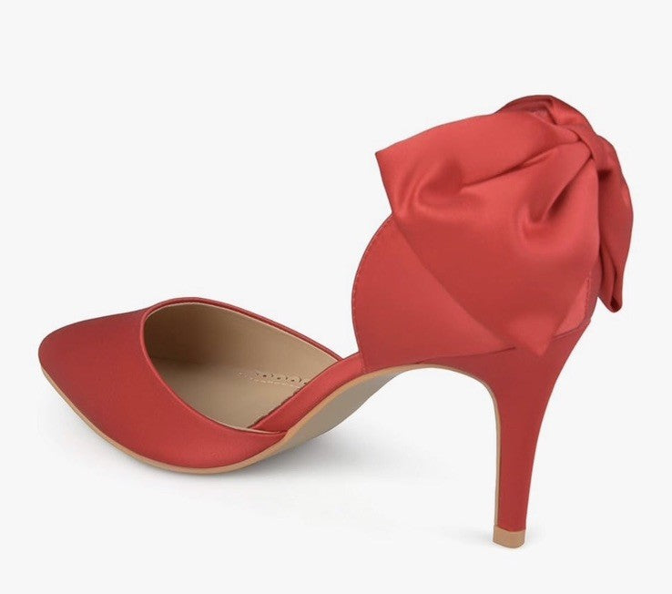 Journee Collection Women's Tanzi Bow Stilettos Red 10