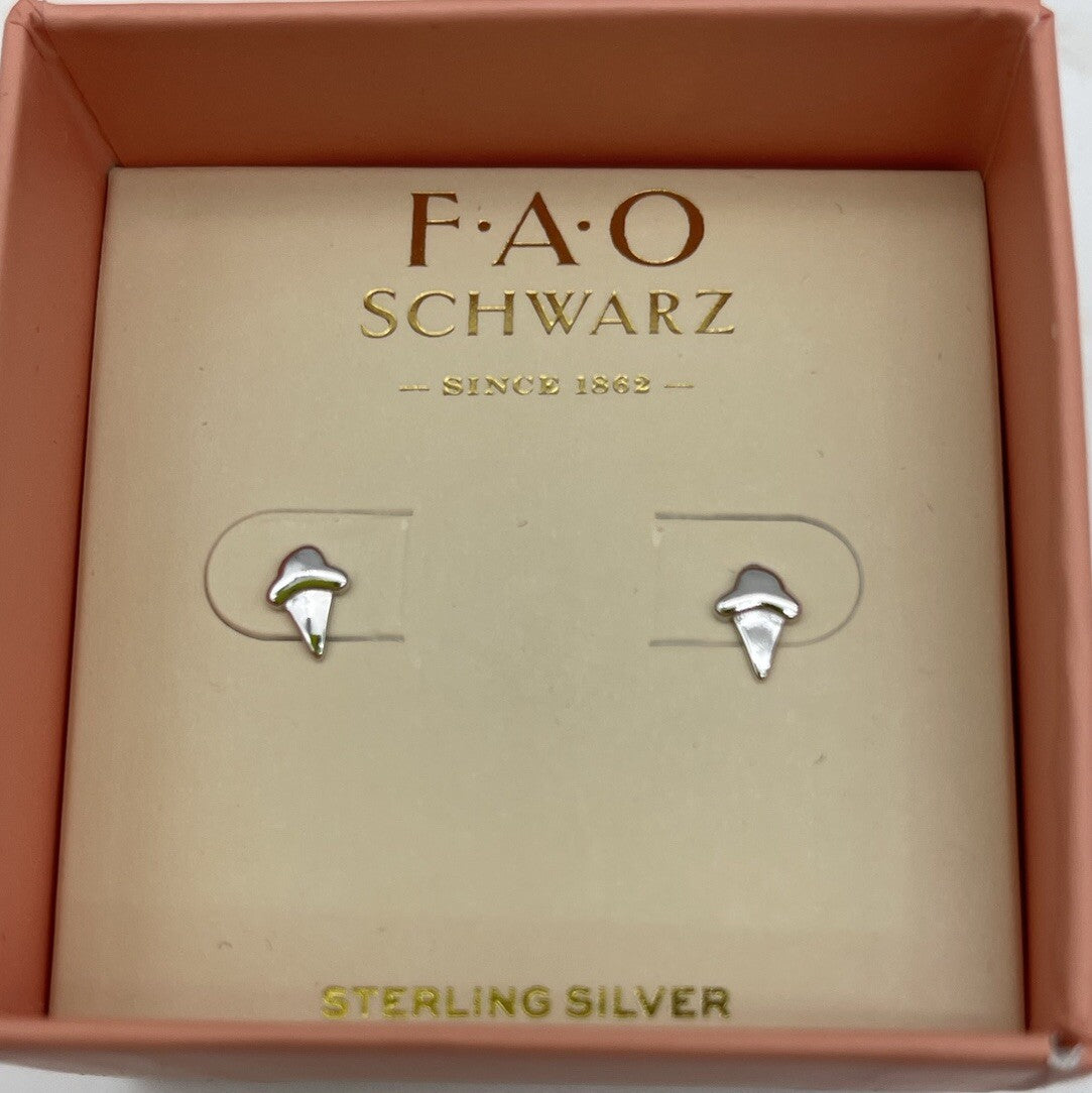 F. A. O Schwarz Sterling Silver Ice Cream Cone Earings