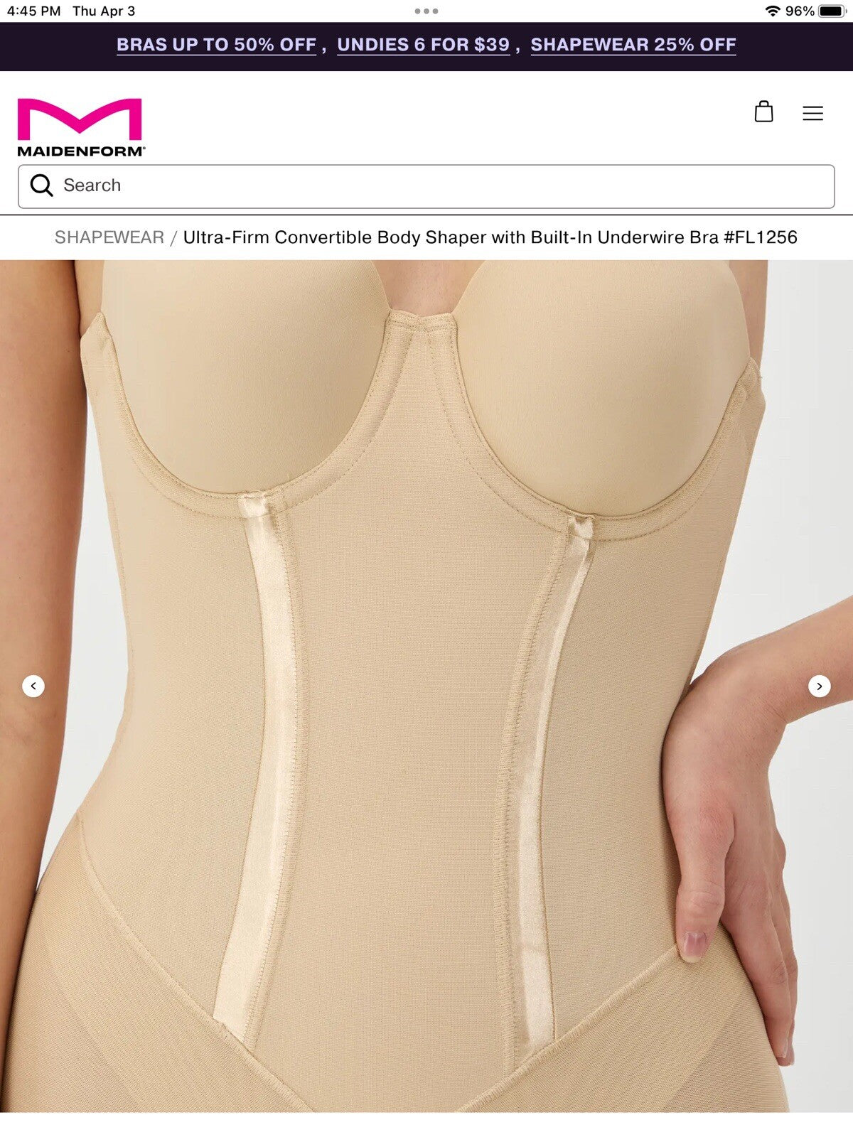 Ultra-Firm Convertible Body Shaper with Built-In Underwire Bra #FL1256