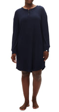 NWD Gap Henley Dorm Long-Sleeve Sleepshirt Navy M