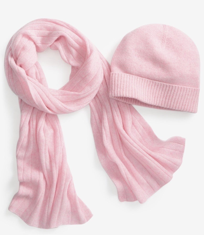 Charter Club Ribbed 100% Cashmere Scarf Women's One Size Bubblegum Heather