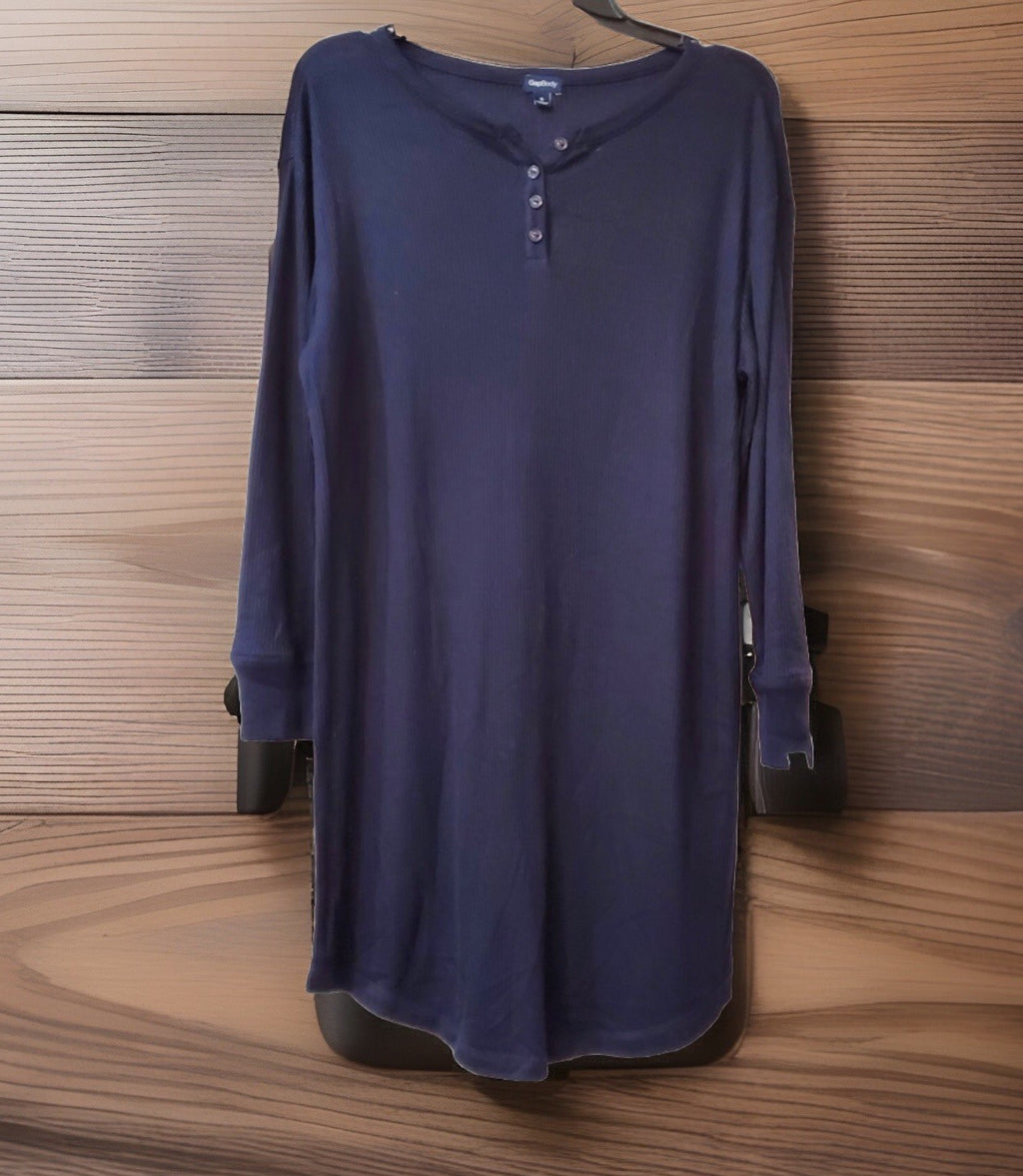 GAP GapBody Women's Henley Dorm Long-Sleeve Sleepshirt Navy S
