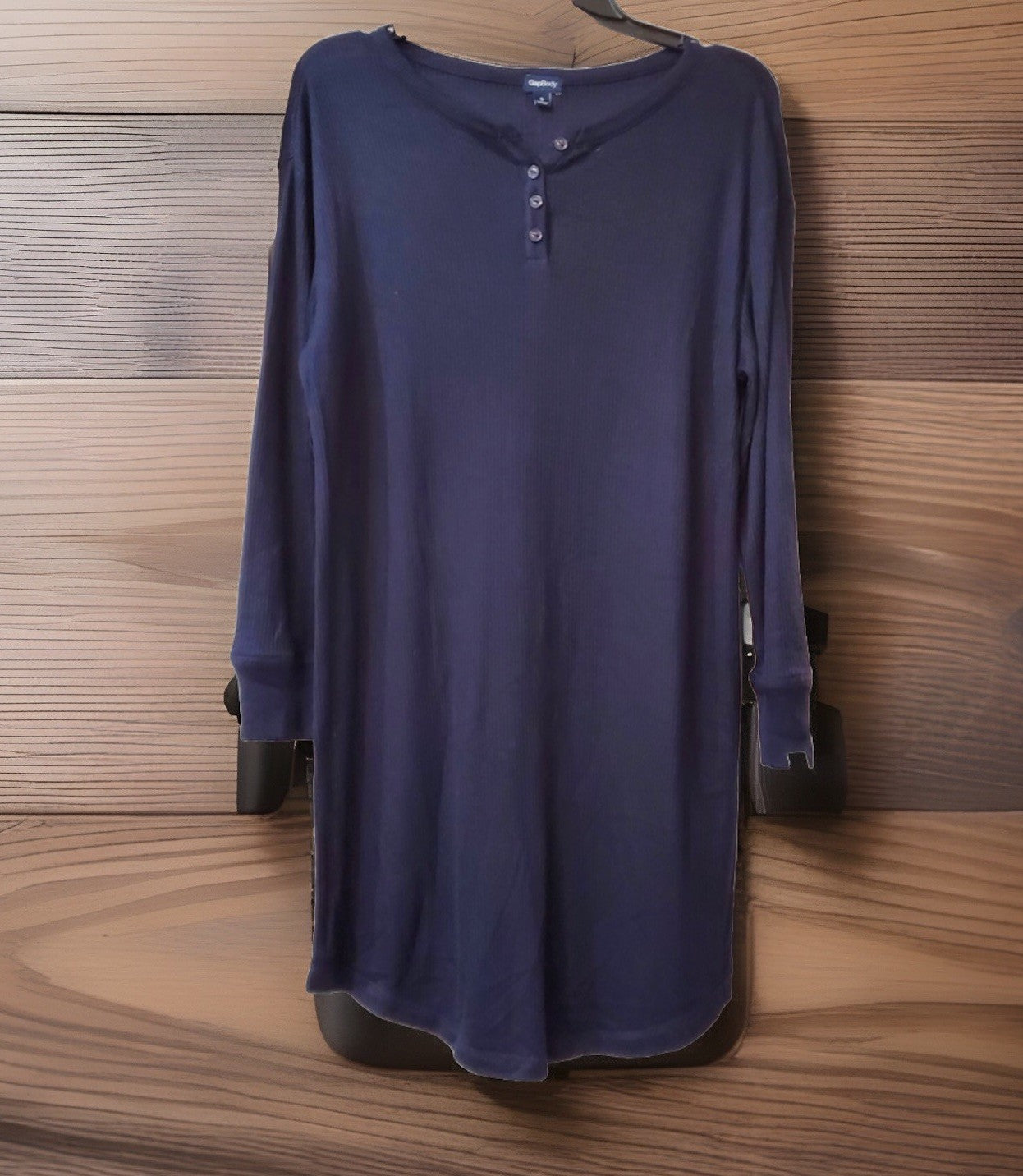 GAP GapBody Women's Henley Dorm Long-Sleeve Sleepshirt Navy S