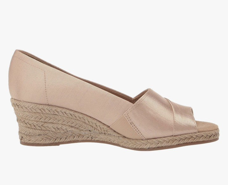 Easy Street Women's Jasper Super Flex Espadrille Sandals Natural Thai Silk 8ww