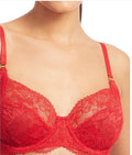 Lauren Ralph Lauren Women's Unlined Lace Full Coverage Bra Ruby  Red 34D