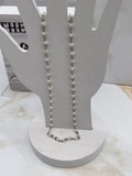 American Eagle Silvertone And Faux Pearl Necklace