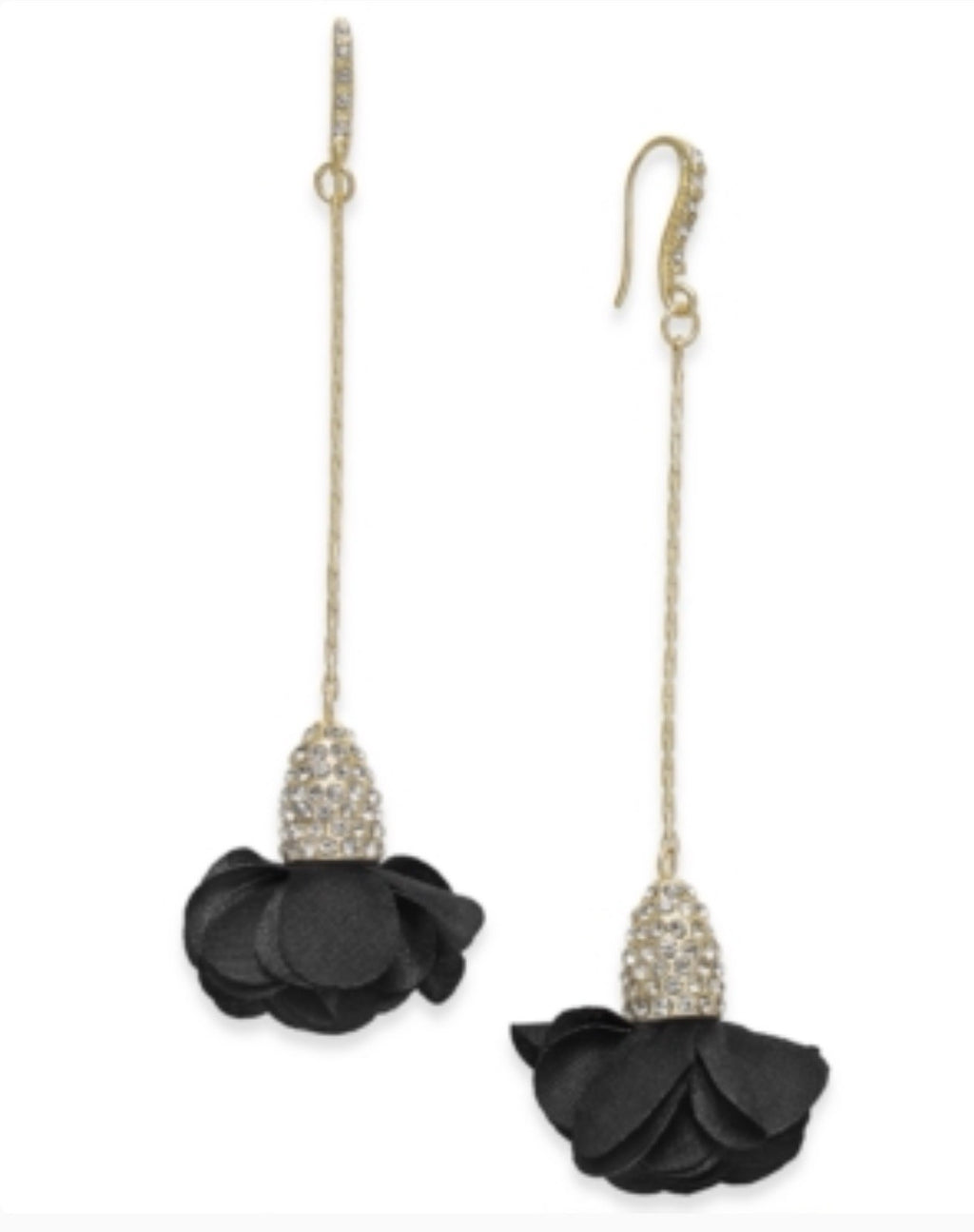 I.N.C. International Concepts Fabric-Flower Drop Earrings