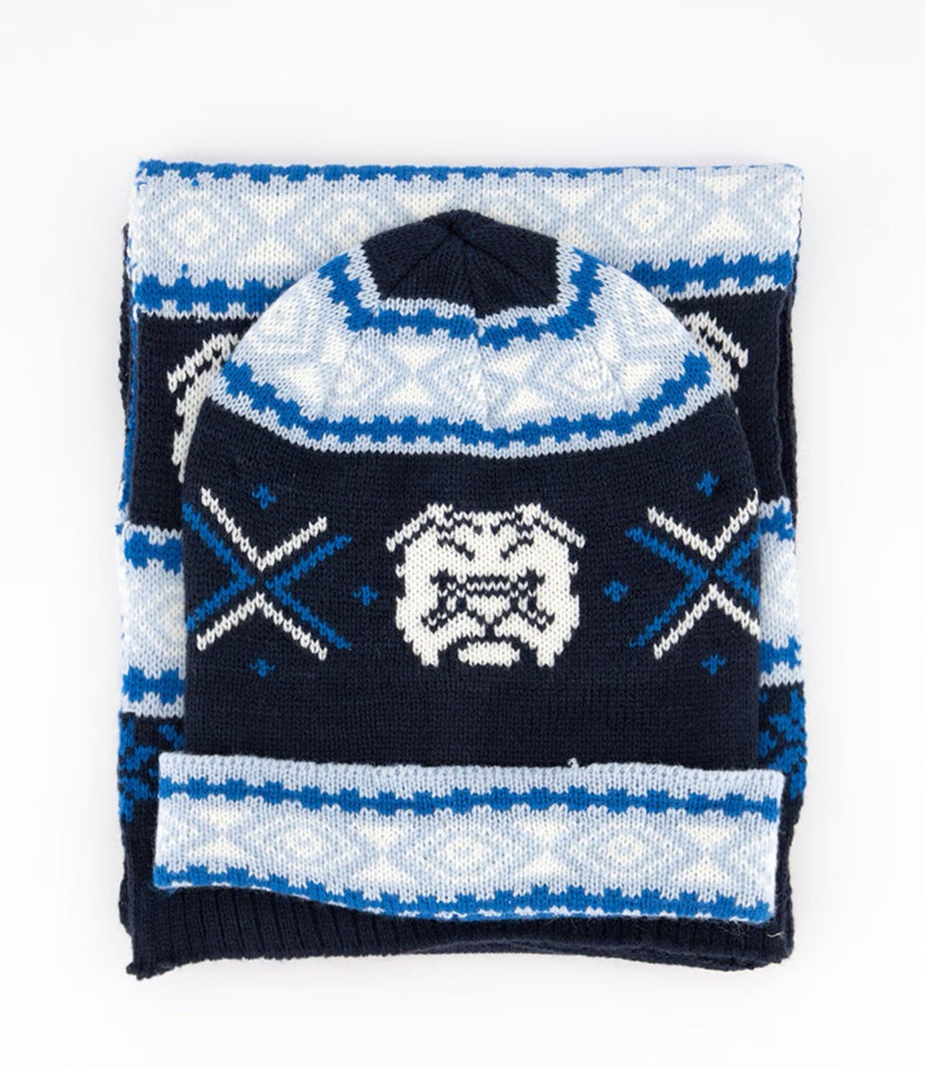 Club Room Mens Womens Unisex Hat and Scarf Gift Set Blue One Size Beanie