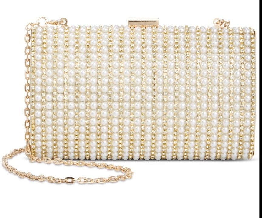 I.n.c. International Concepts Randdi Imitation Pearl Crossbody Clutch Pearl Gold