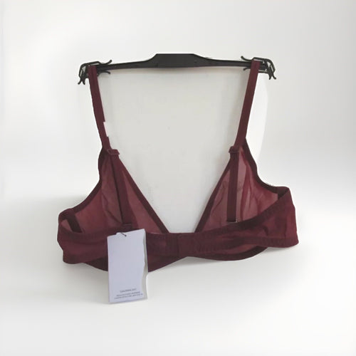 Calvin Klein CK Plunge See Through Bra Burgundy ( 32B