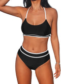 Cupshe Women's Coastal Chic Bikini Set Black M