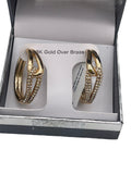 And Now This 18k gold over brass Crystal Knot Hoop Earrings 1 1/4"