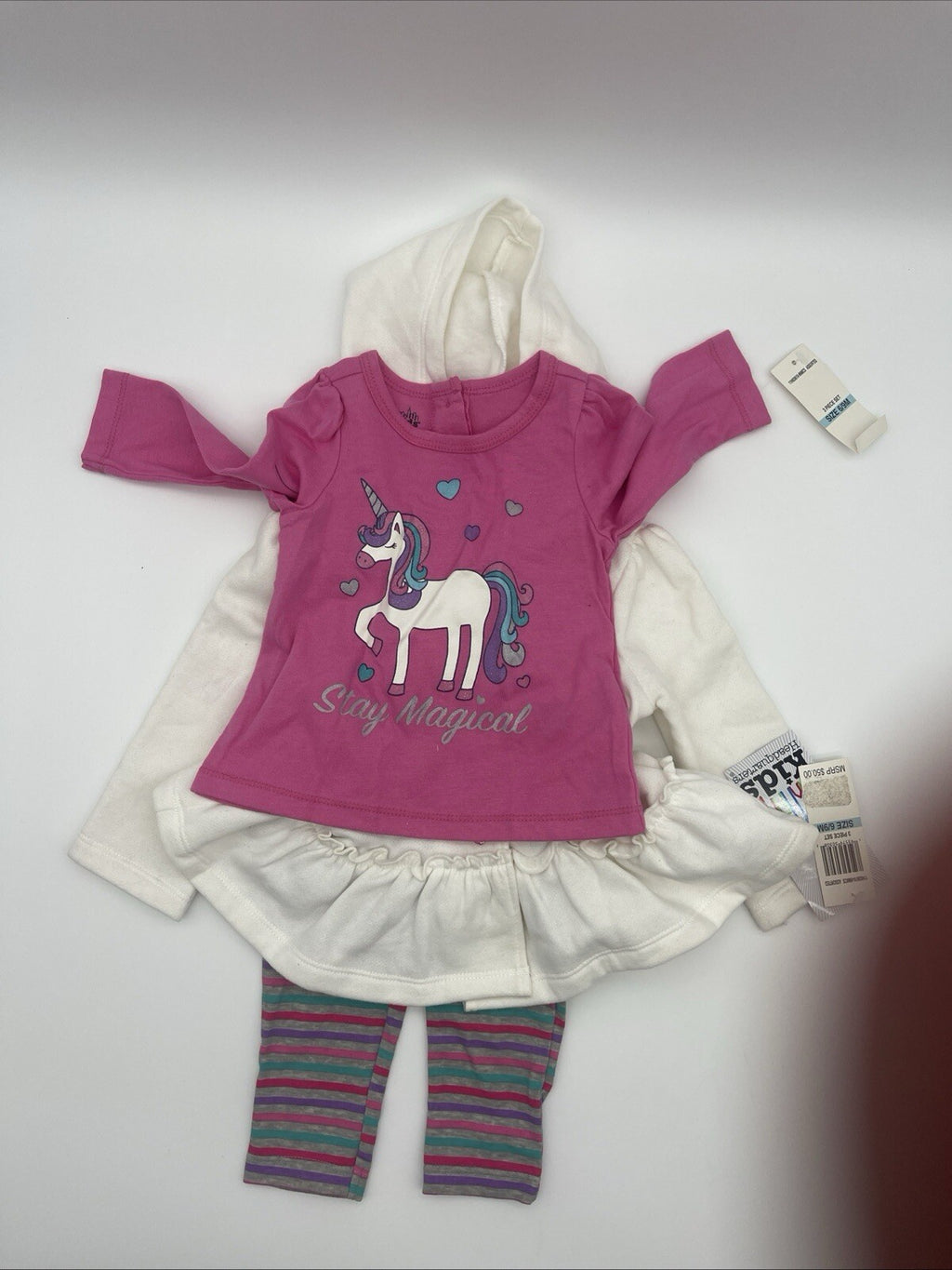 Kids Headquarters Toddler Girls Hooded Jacket 3 Pieces Size 6-9 Months 