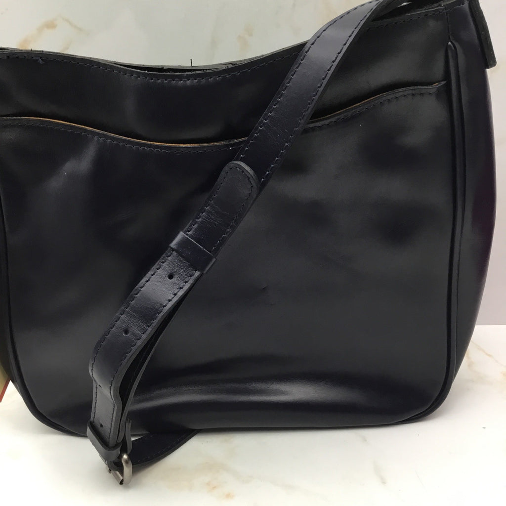 PATRICIA NASH Emeline vintage distressed leather crossbody + Dust bag Navy Blue