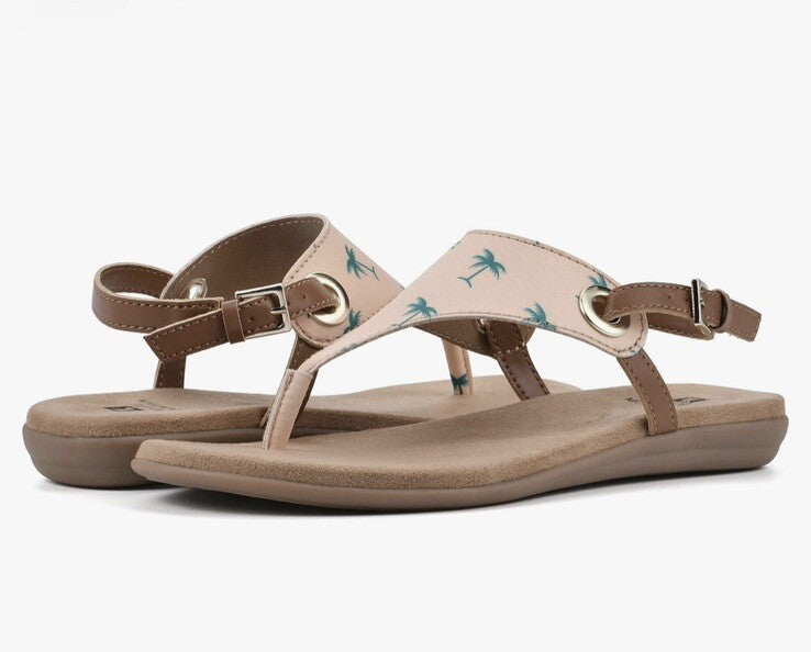 WHITE MOUNTAIN Women's London Flat Sandal Green Multi Size 7