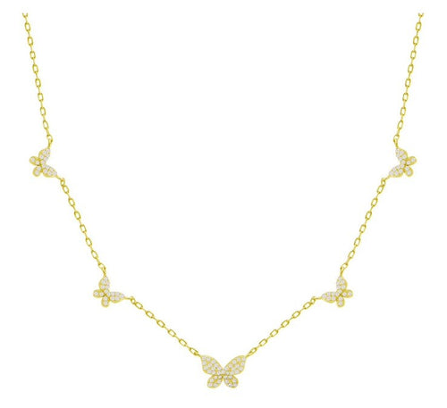 And Now This Butterfly Necklace Gold Plated 18”