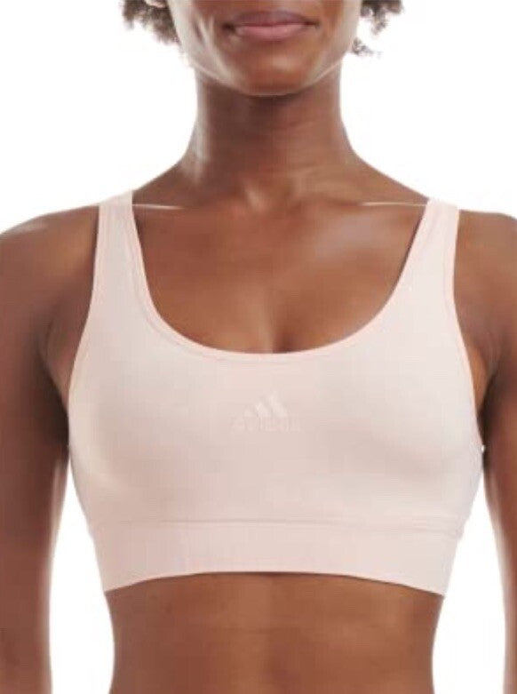 adidas Intimates Women's Seamless Scoop Medium Impact Lounge Bra Peach